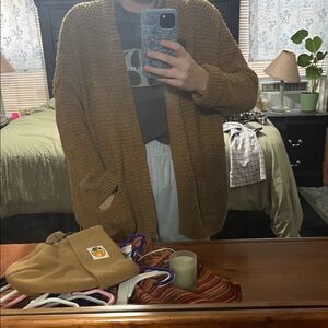 Topshop Mustard Knit Cardigan